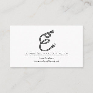 Carte De Visite Logo de l'entrepreneur électricien unique