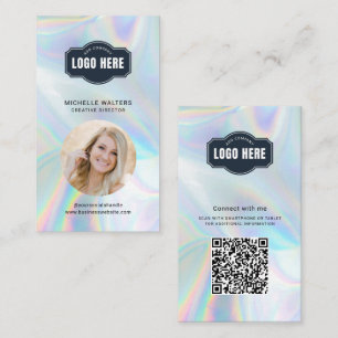Carte De Visite Logo de l'entreprise Code QR Photo de l'employé