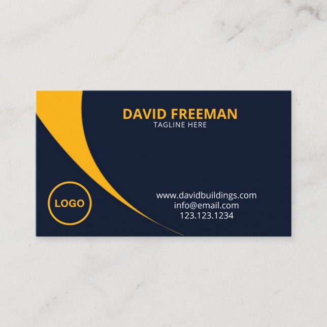 Carte De Visite Logo de l'entreprise de construction moderne jaune (Devant)
