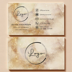 Carte De Visite Logo de l'entreprise de médias sociaux à l'aquarel