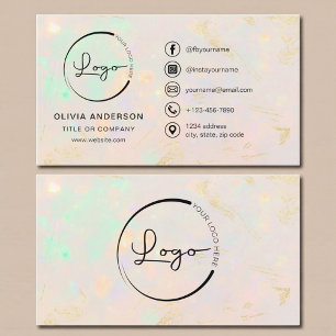 Carte De Visite Logo de l'entreprise d'opale professionnelle pour