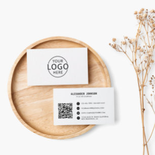 Carte De Visite Logo de l'entreprise minimaliste moderne Code QR