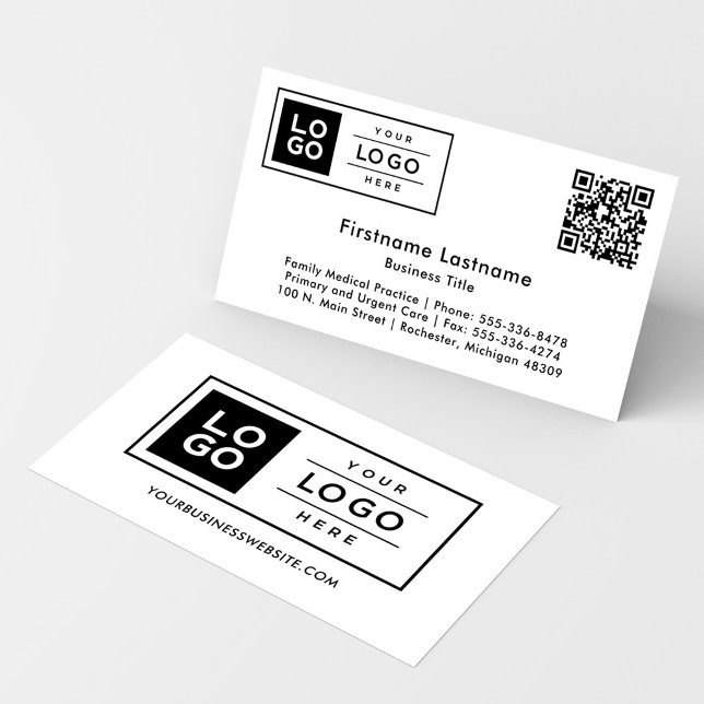 Carte De Visite Logo de l'entreprise personnalisée et code QR (Créateur téléchargé)