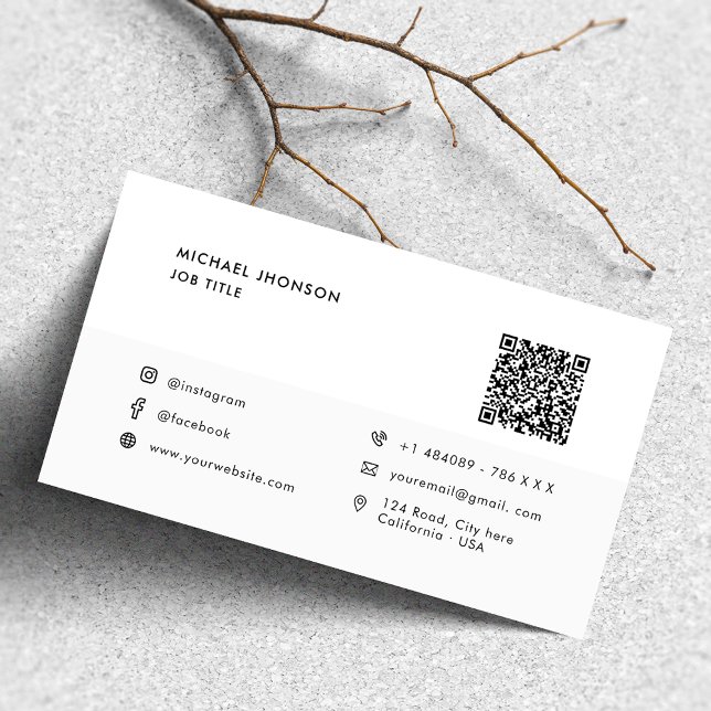 Carte De Visite Logo de l'entreprise Social media Icon Digital Qr  (Créateur téléchargé)