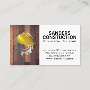 Carte De Visite Logo de l'équipement Hardhat   Panneaux en bois