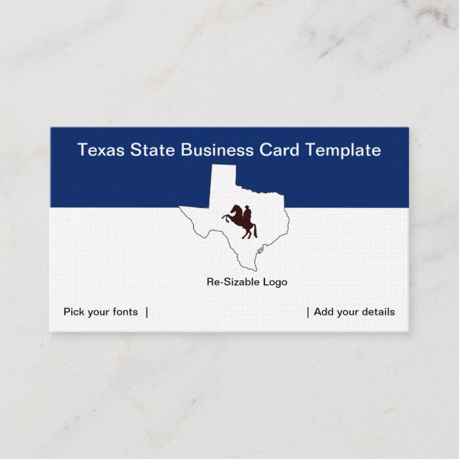 Carte De Visite Logo de l'état du Texas Cowboy (Devant)
