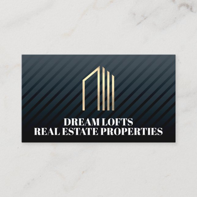 Carte De Visite Logo de l'immobilier Gold Foil (Devant)