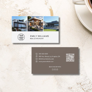 Carte De Visite Logo de l'immobilier Photo QR Réseaux Sociaux