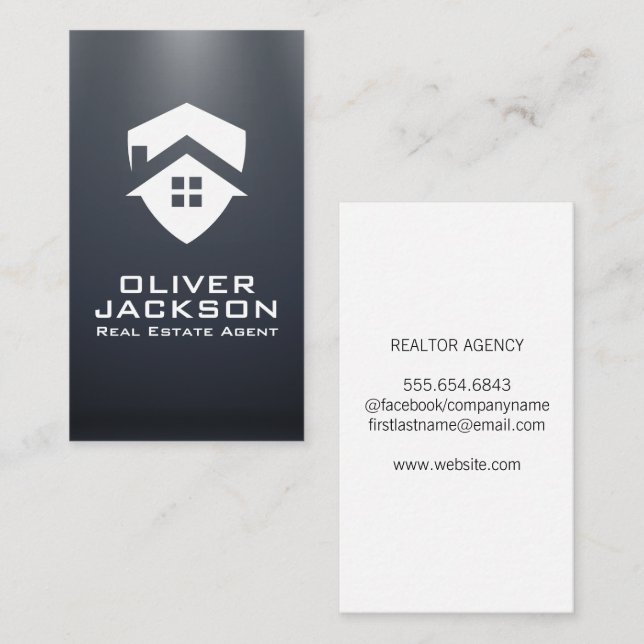 Carte De Visite Logo de l'immobilier | Résidentiel (Devant / Derrière)