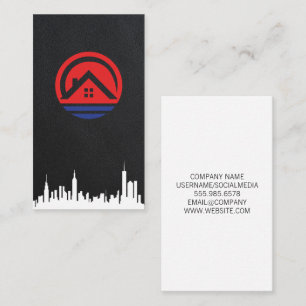 Carte De Visite Logo de l'immobilier   Skyline de la ville
