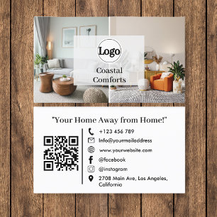 Carte De Visite Logo de location de vacances moderne QR Code