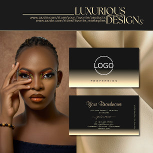 Carte De Visite Logo de luxe noir et crème dégradé couleurs fon
