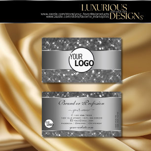 Carte De Visite Logo de luxe Parties scintillant en argent Lumineu