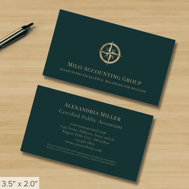 Carte De Visite Logo de luxe professionnel comptable (Créateur téléchargé)