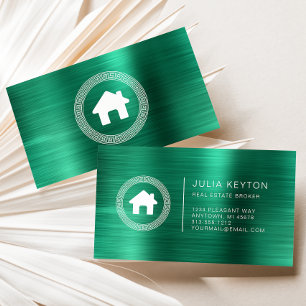 Carte De Visite Logo de maison de biens immobiliers Cadre à clé gr