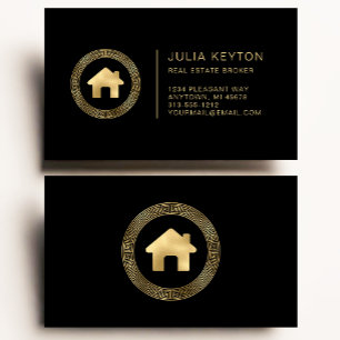 Carte De Visite Logo de maison de biens immobiliers Cadre de clé g