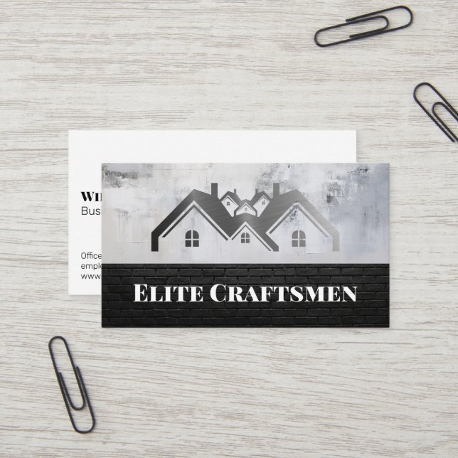 Carte De Visite Logo de maisons de luxe | Immobilier (Devant/Arrière en situation)