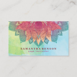 Carte De Visite Logo de mandala de fleur de lotus élégant pour pro