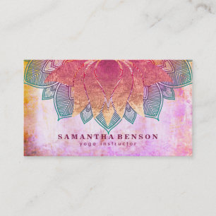 Carte De Visite Logo de mandala de fleur de lotus élégant pour pro
