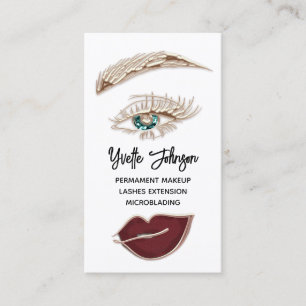 Carte De Visite Logo de maquillage Eyelash Brow Code QR Lip Rose B