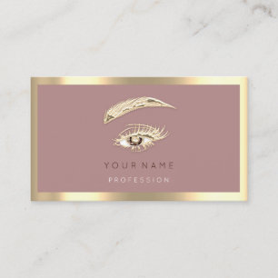 Carte De Visite Logo de maquillage Eyelash Brow Code Qr Rose Gold 