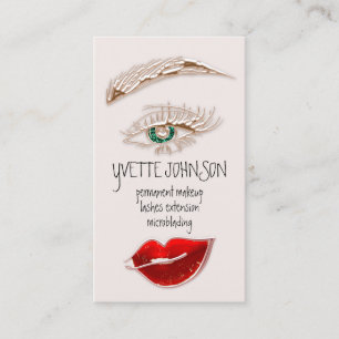 Carte De Visite Logo de maquillage Eyelash Brow Rose de lèvres QRC