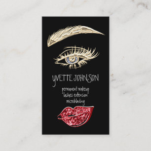 Carte De Visite Logo de maquillage permanent Lash Brow Lèvres roug