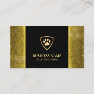 Carte De Visite Logo de marionnette moderne Gold Paw