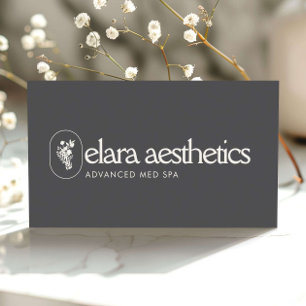 Carte De Visite Logo de Méd Spa Minimaliste Soins de Peau de Luxe