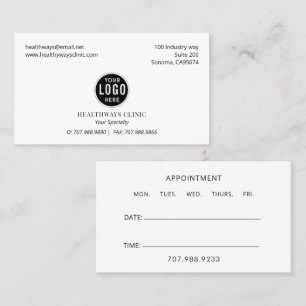 Carte De Visite Logo de médecin rappel de rendez-vous et 