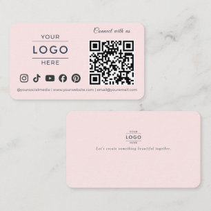 Carte De Visite Logo de médias sociaux à code QR minimaliste moder