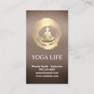 Carte De Visite Logo de méditation d'or Yoga