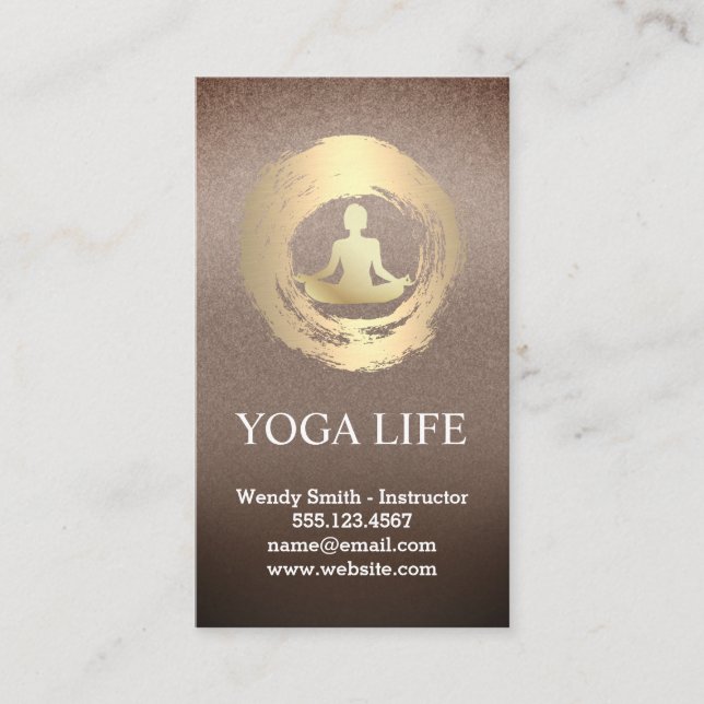 Carte De Visite Logo de méditation d'or | Yoga (Devant)
