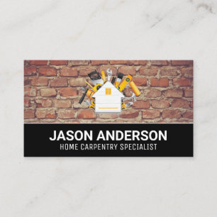 Carte De Visite Logo de menuiserie de la maison   Mur en briques