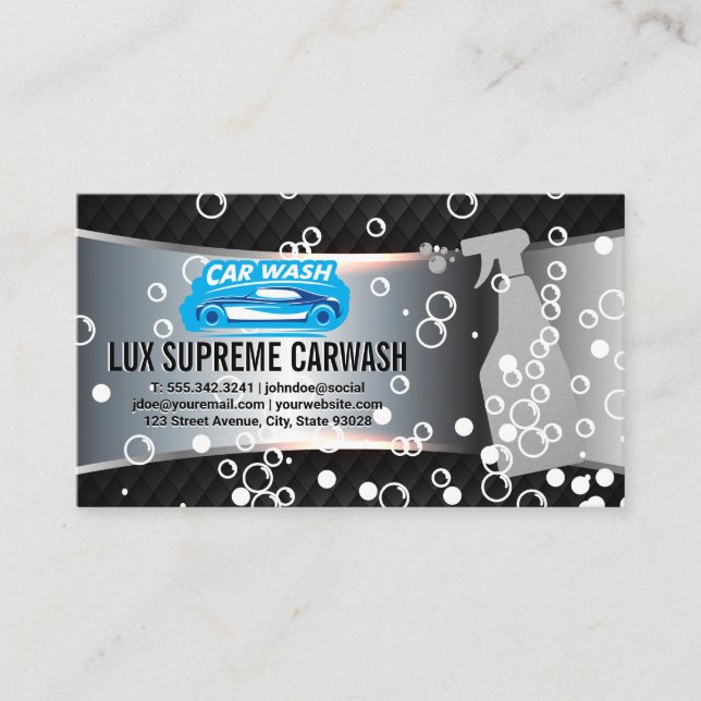 Carte De Visite Logo de nettoyage automatique | Bouteille Spray |  (Devant)