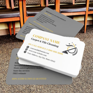 Carte De Visite Logo de nettoyage professionnel de tapis et de car