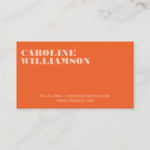 Carte De Visite Logo de nom orange minimaliste contemporain