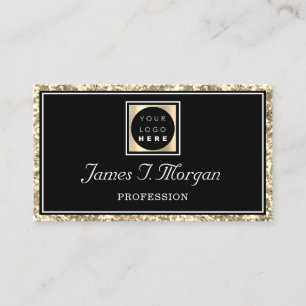 Carte De Visite Logo de Parties scintillant Black Gold professionn