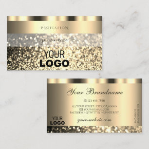 Carte De Visite Logo de Parties scintillant dorée de luxe Shimmery
