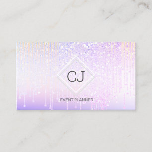 Carte De Visite Logo de Parties scintillant holographique moderne 