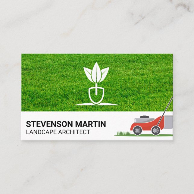 Carte De Visite Logo de paysage | Couper la tondeuse de gazon (Devant)