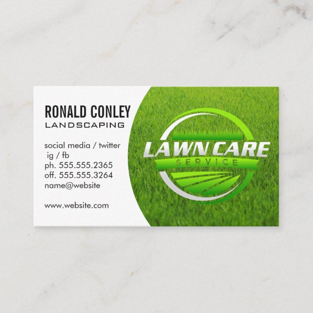 Carte De Visite Logo de paysage | Service de pelouse (Devant)