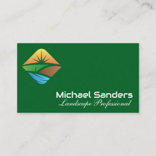 Carte De Visite Logo de paysage   Soleil