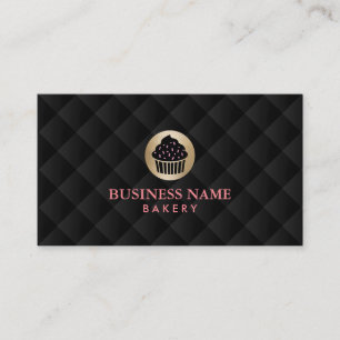 Carte De Visite Logo de petit gâteau d'or de boulangerie élégan