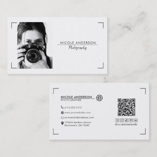 Carte De Visite Logo de photographie moderne minimaliste et propre