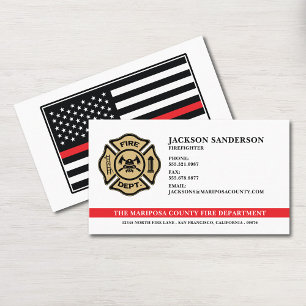 Carte De Visite Logo de pompier de service d'incendie personnalisé