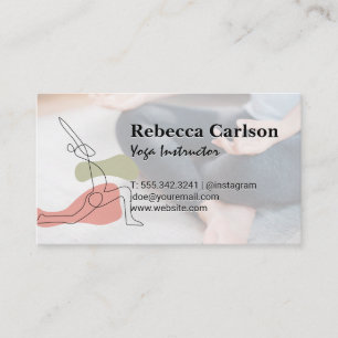Carte De Visite Logo de pose de yoga   Méditation de bien-être