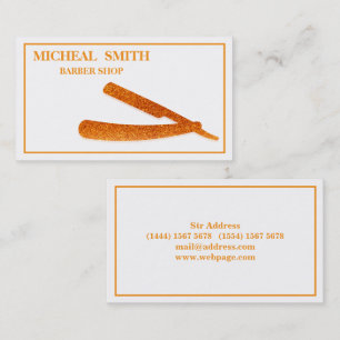 Carte De Visite Logo de rasoir de barbier minimaliste simple