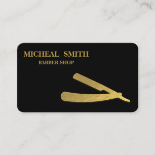 Carte De Visite Logo de rasoir de barbier minimaliste simple