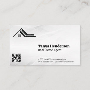 Carte De Visite Logo de Realtor moderne   Code QR